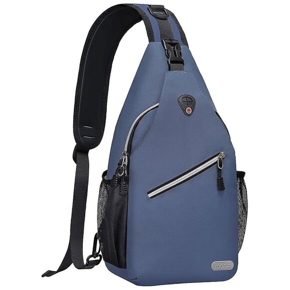 Sling Backpack, Multipurpose Crossbody Shoulder Bag Travel Hiking Haze Blue - Picture 1 of 6